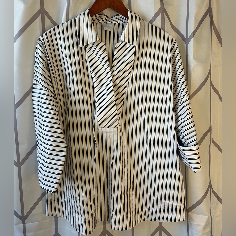 Chico's Black and White Striped Tunic